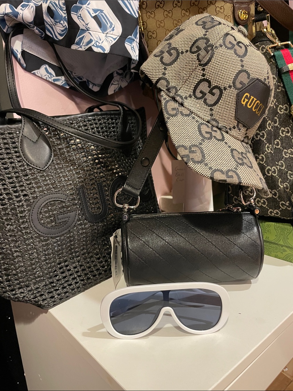 White Shield Sunglasses with‎ Dark Lenses